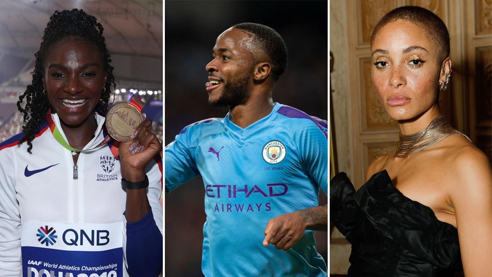 Dina Asher-Smith, Raheem Sterling and Adwoa Aboah