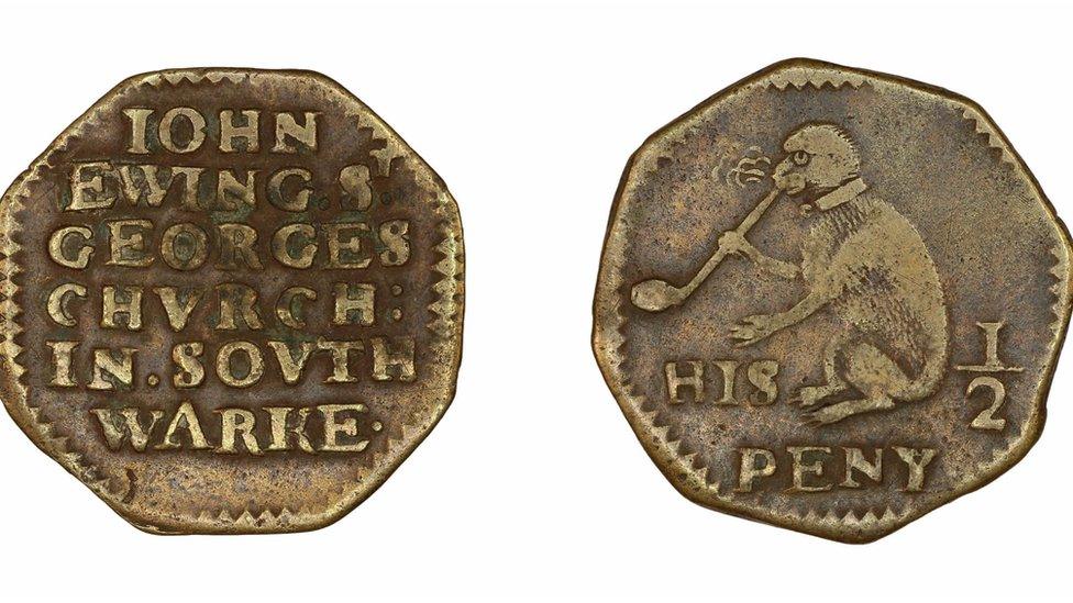 17th Century alloy token from a tobacconist