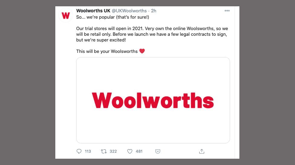 Woolworths tweet