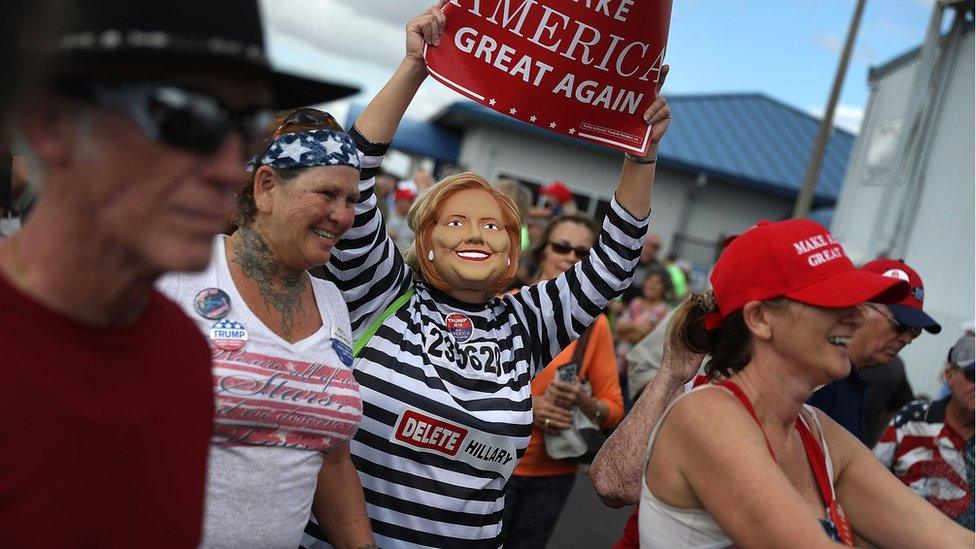 Trump supporters protest against Hillary