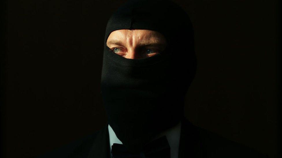 Scott Marsh in a balaclava