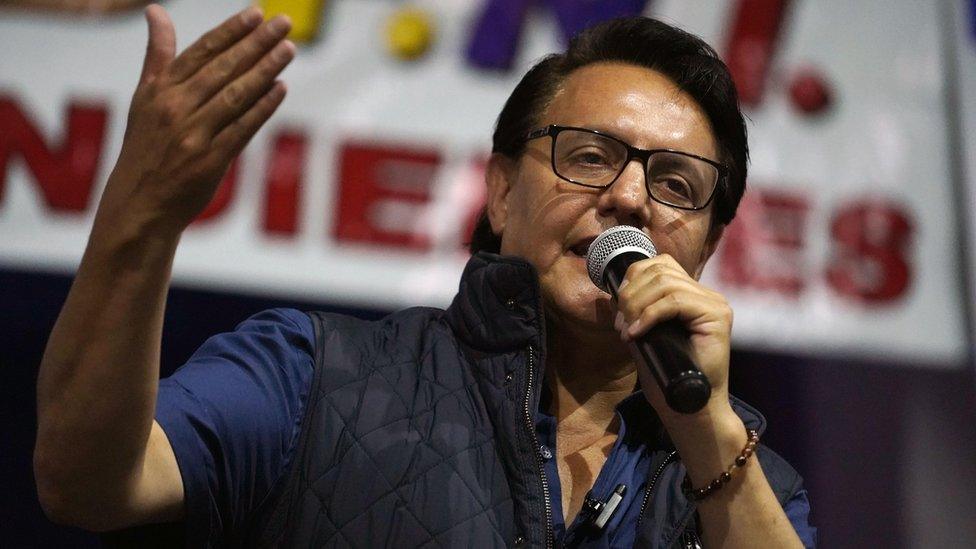 Ecuadorean presidential candidate Fernando Villavicencio speaks during a campaign rally in Quito, Ecuador August 9, 2023.