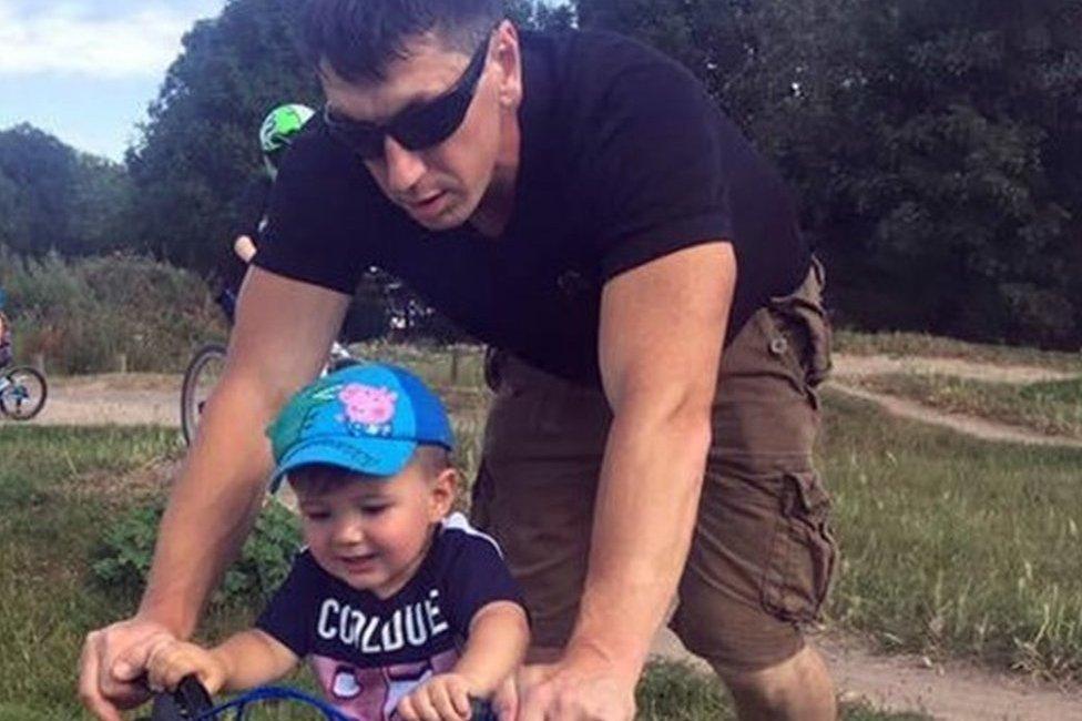 Olly Sheridan with his father Patrick