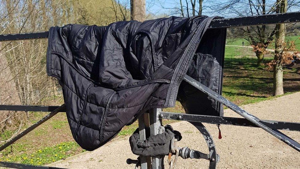 Jayran's The North Face jacket that was found on a gate next to The Watermeadows on 1 April