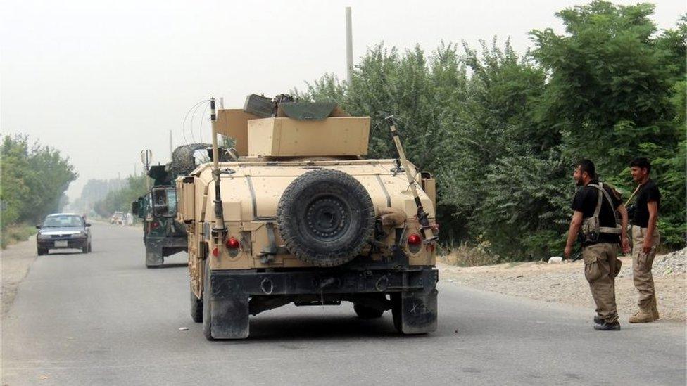 Afghan security officials prepare for an operation near Aliabad district after Taliban abducted dozens of passengers in Kunduz, Afghanistan, 01 June 2016.