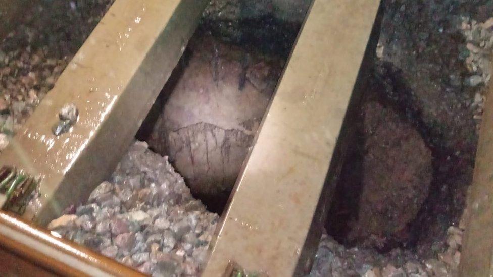 hole in railway line