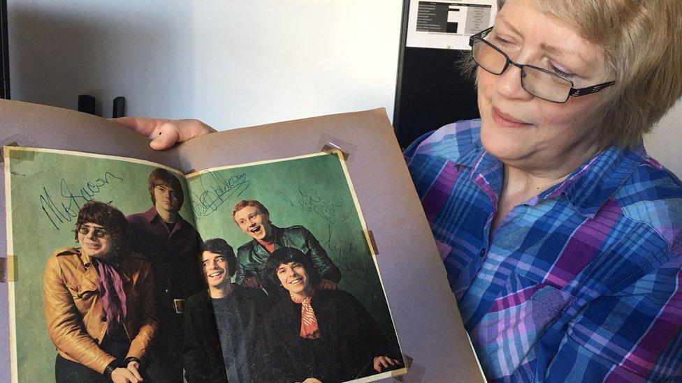 Janet Mason with her signed picture of The Love Affair