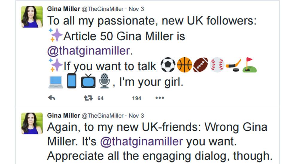 US based Gina Miller's Twitter feed