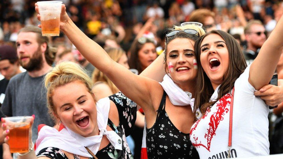 England supporters in Manchester