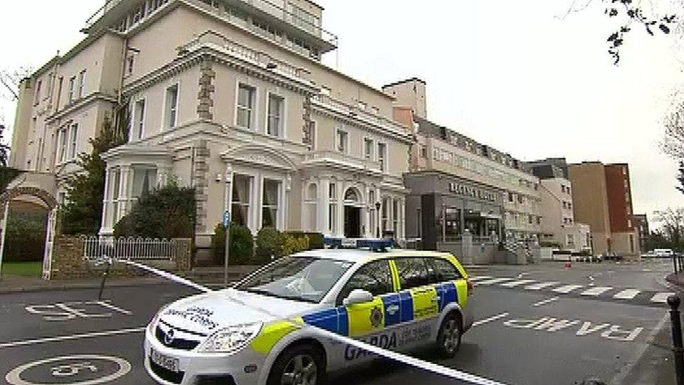 Police are still maintaining a presence at the Regency Hotel in Dublin