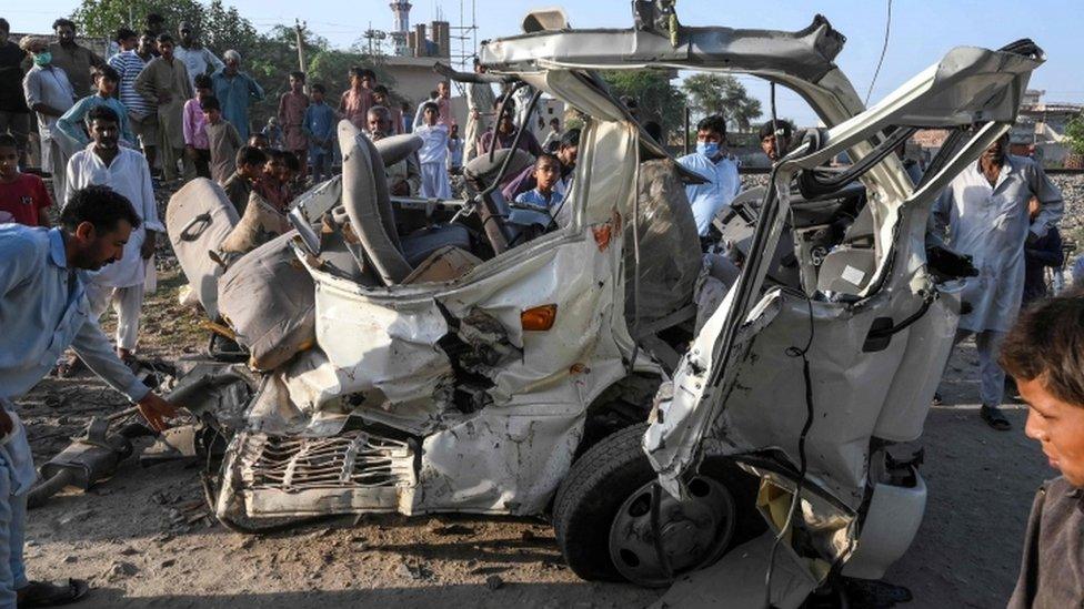 Remains of van carrying Sikh pilgrims