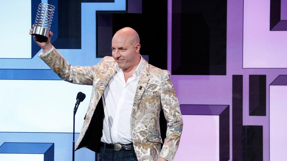 Matt Barrie winning a Webby Award in 2015