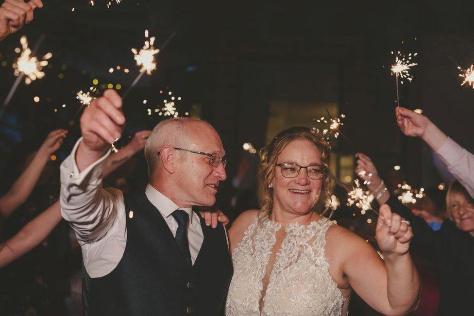 Groom Martin Kelly and bride Sharon Travers