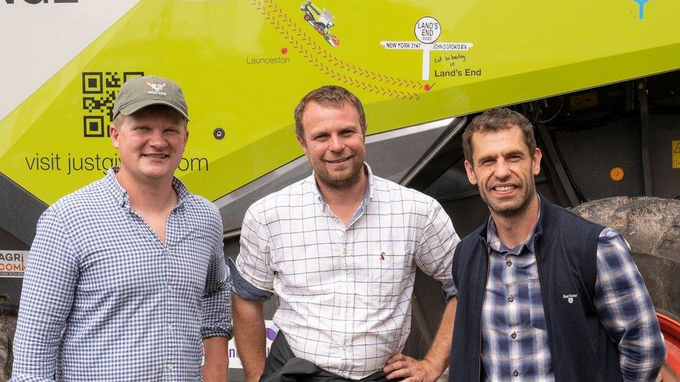 Broadcaster Tom Pemberton, farmer and YouTuber Olly Harrison, actor and farmer Kelvin Fletcher