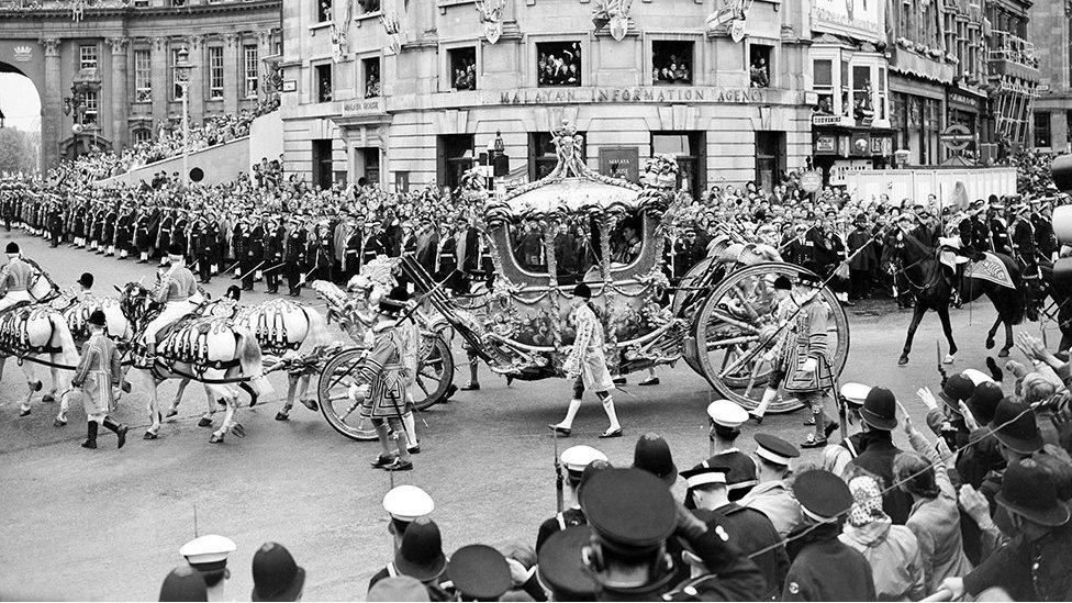 Queen's coach during the Coronation procession