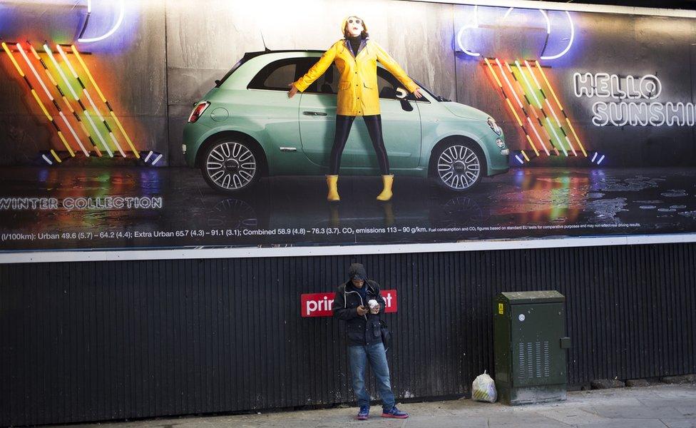 A car advert in London