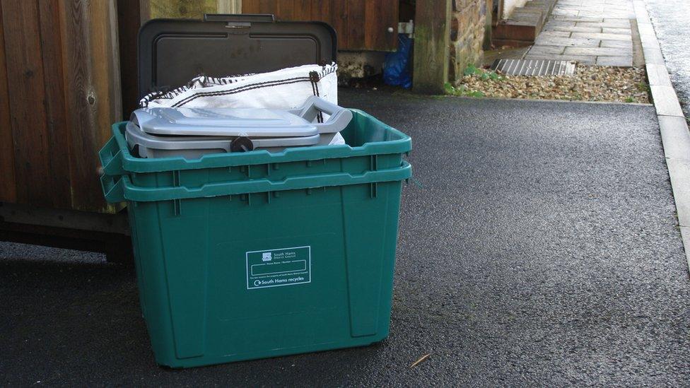 Bin containers on the kerbside