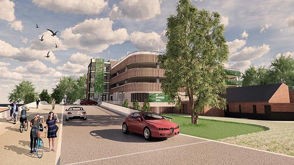 Artist impression of multi-storey car park
