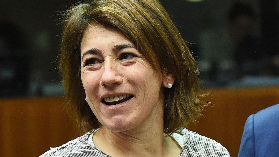 Portugal's Interior Minister Constanca Urbano de Sousa pictured smiling in a close-up