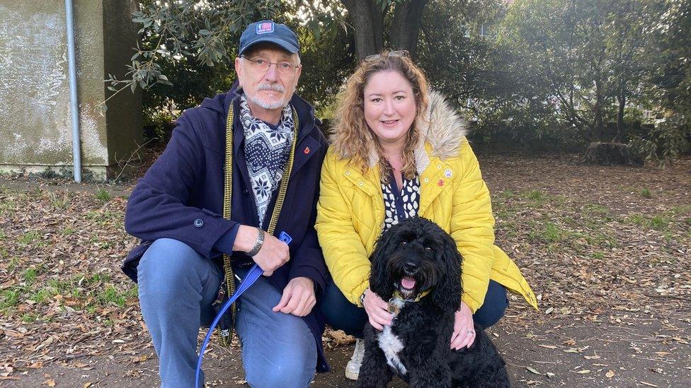 Ciara and Roger Nevo with Buddy