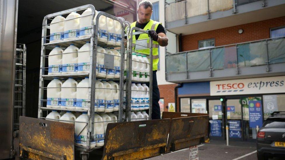 Delivery of milk to Tesco