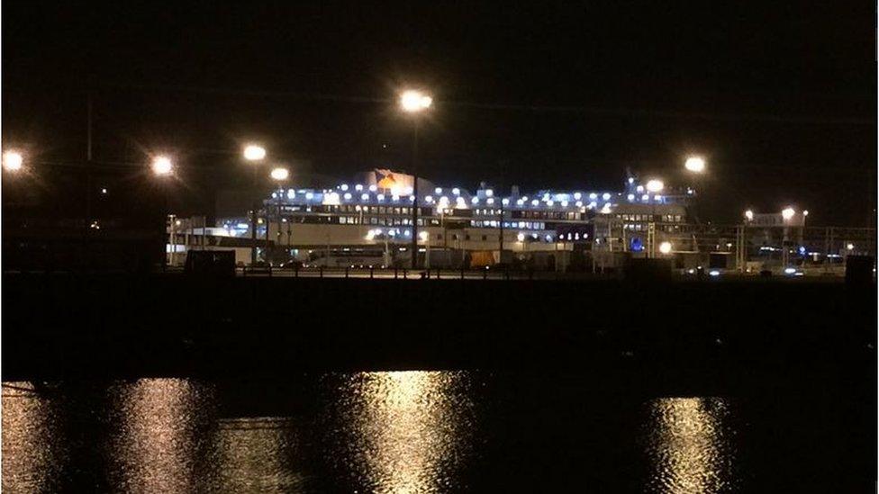 P&O ferry docked in Calais