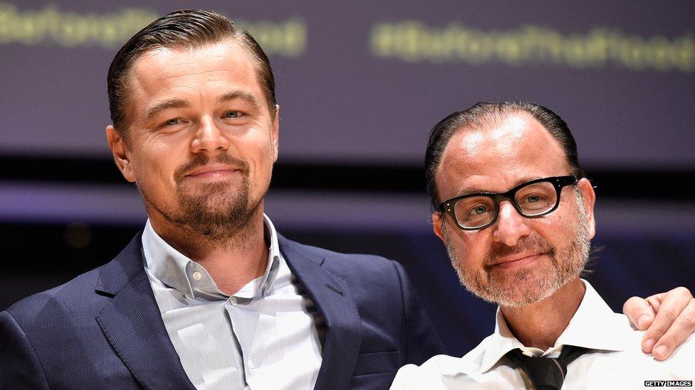 Leonardo DiCaprio and Fisher Stevens