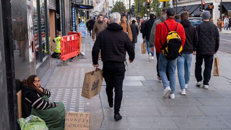 People on London street