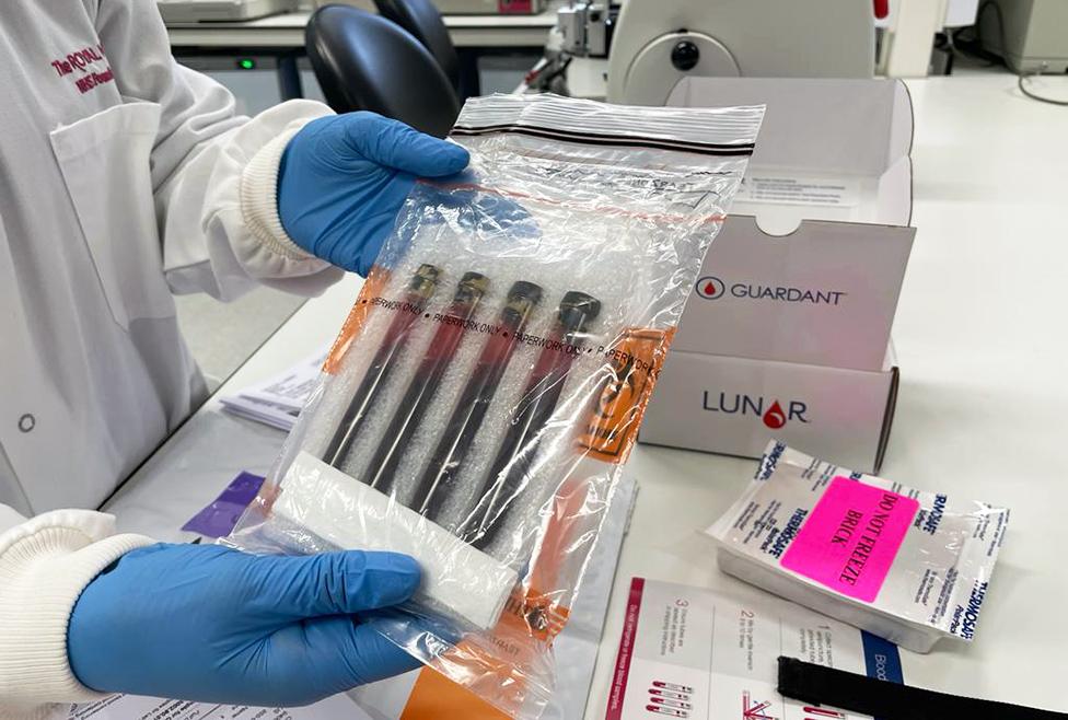 The liquid biopsies being packaged to send to California