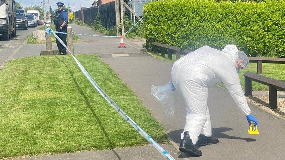 Forensic team at Greystoke Gardens, Southmead, Bristol