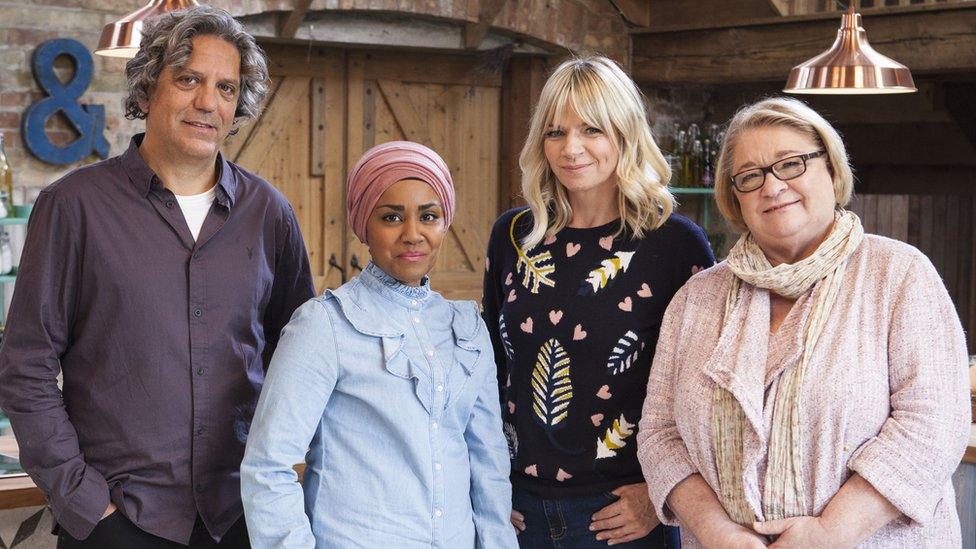 Giorgio Locatelli, Nadiya Hussain, Zoe Ball and Rosemary Shrager