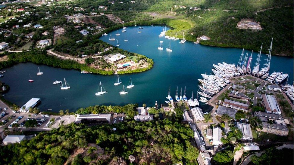 An aerial view of Nelson's Dockyard