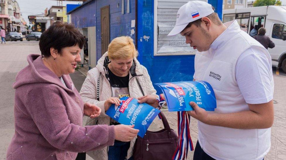 Preparation for the referendum in Luhansk, Ukraine - 22 Sep 2022