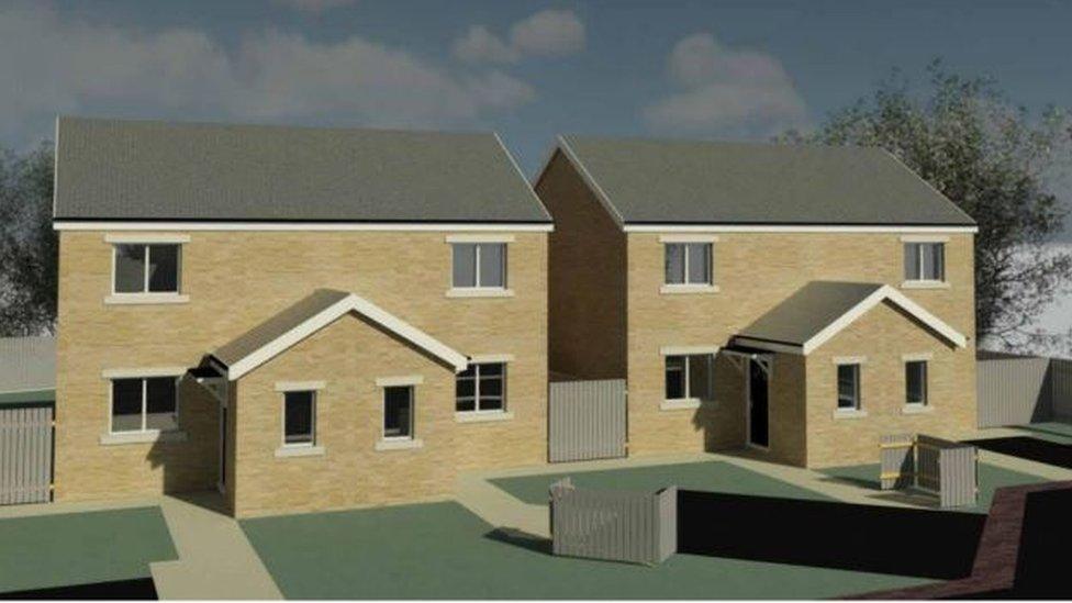 An artist's impression of how some of the homes would look