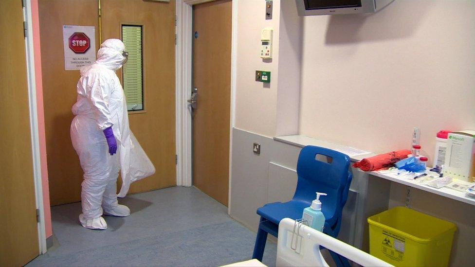 The isolation ward at the Royal Victoria Hospital