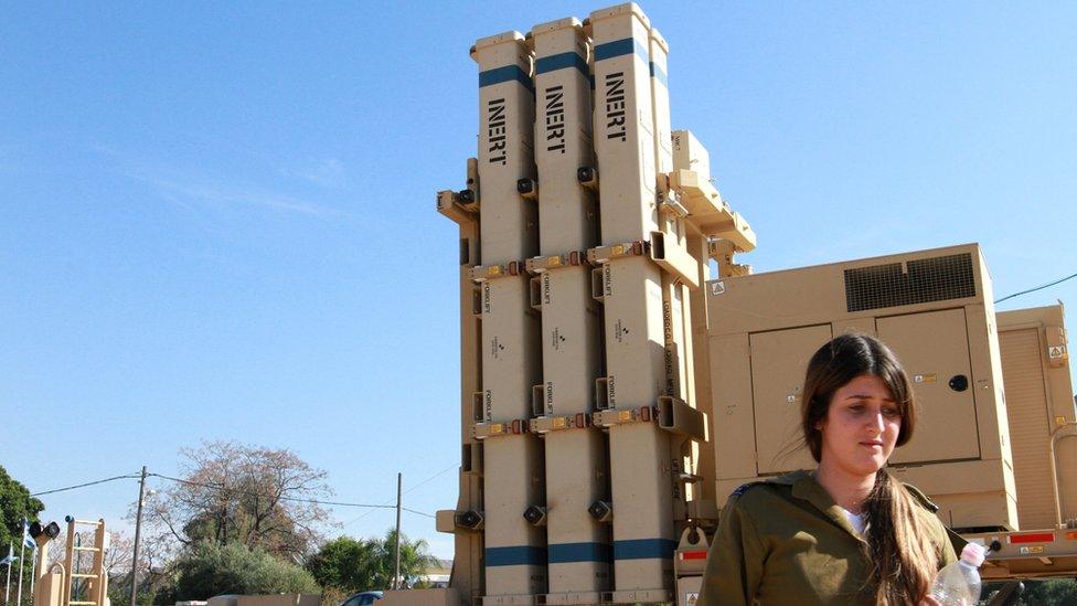 A David's Sling launcher pictured during a military exercise