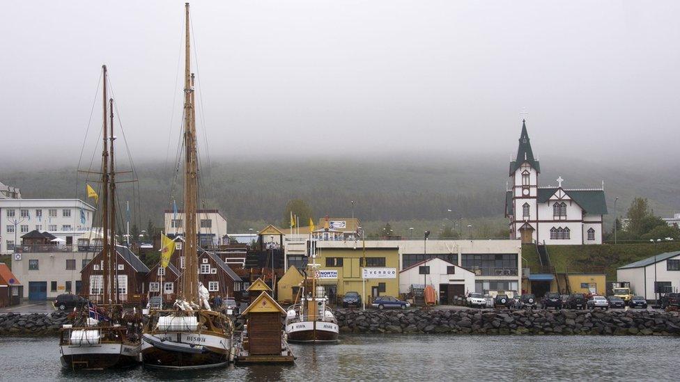 The town of Husavik in northern Iceland