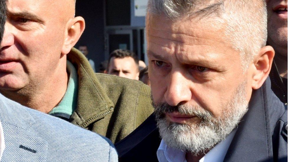 Naser Oric leaves court in Sarajevo on 9 October 2017