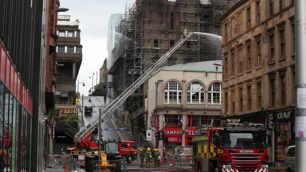 Firefighters at Glasgow Art School