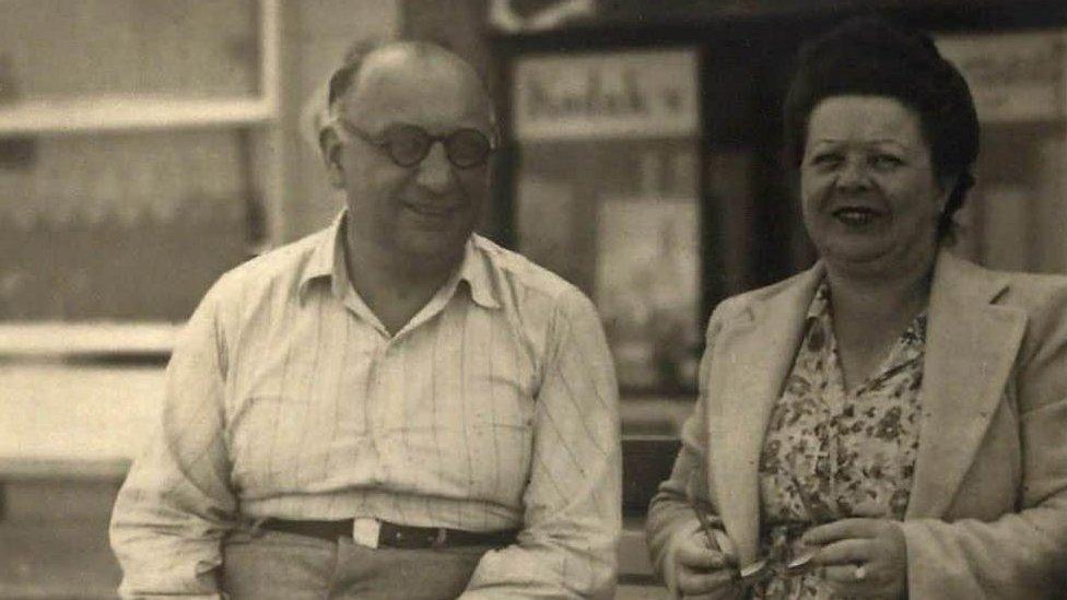 A photo of Theo (left) and Esther Vermeirsch, original owners of the Patisserie Valerie, Esther was known around the Soho area as Madame Valerie and never worked in the kitchen baking, but ran the front of house. The photo was taken in 1946, a year before Theo died, at an unknown location.