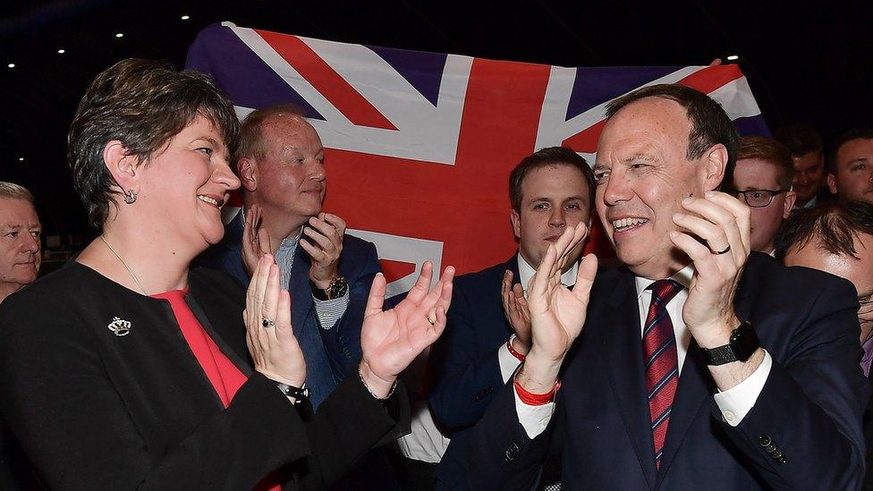 DUP leader Arlene Foster and DUP deputy leader Nigel Dodds