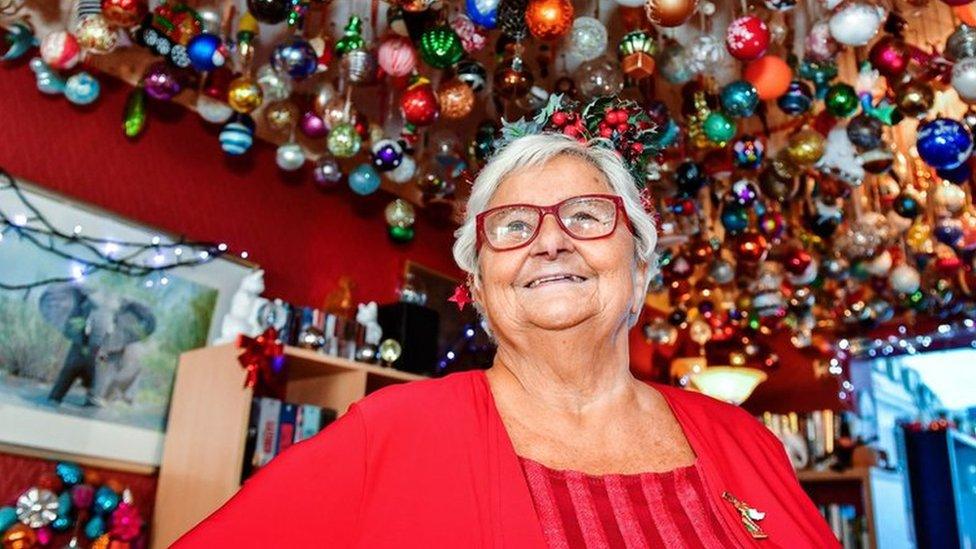 Sylvia Pope with her bauble collection