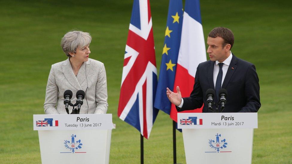 Theresa May and Emmanuel Macron