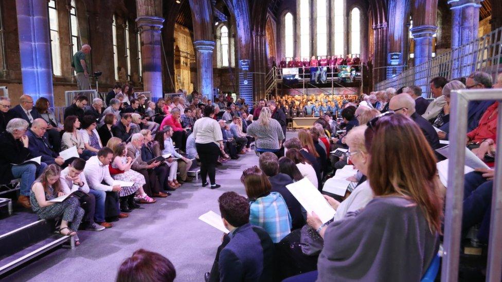 Songs of Praise being filmed at Carlisle Memorial in Belfast