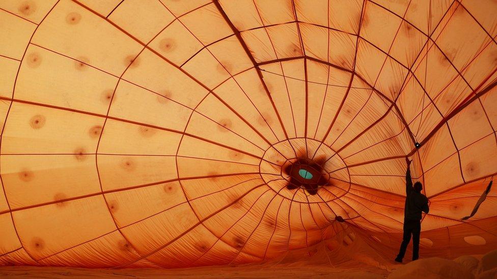 Inside of a balloon