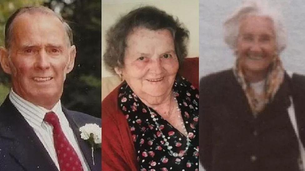 Separate photographs of Cliff Houghton, Dulcie Middleton, Eva Page - all elderly people who are smiling at the camera