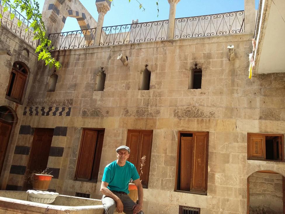 Zahed in the courtyard on his last visit