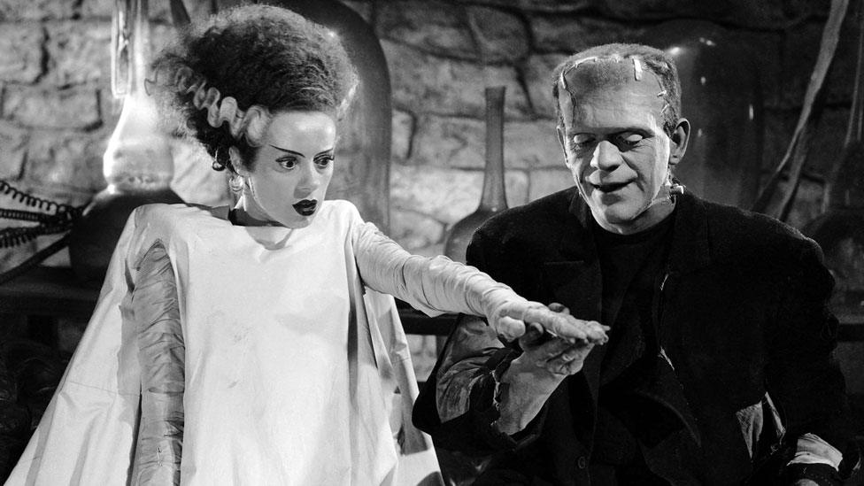 Elsa Lanchester and Boris Karloff