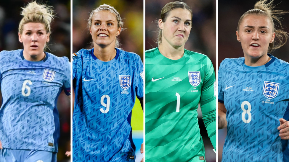 Millie Bright, Rachel Daly, Mary Earps and Georgia Stanway