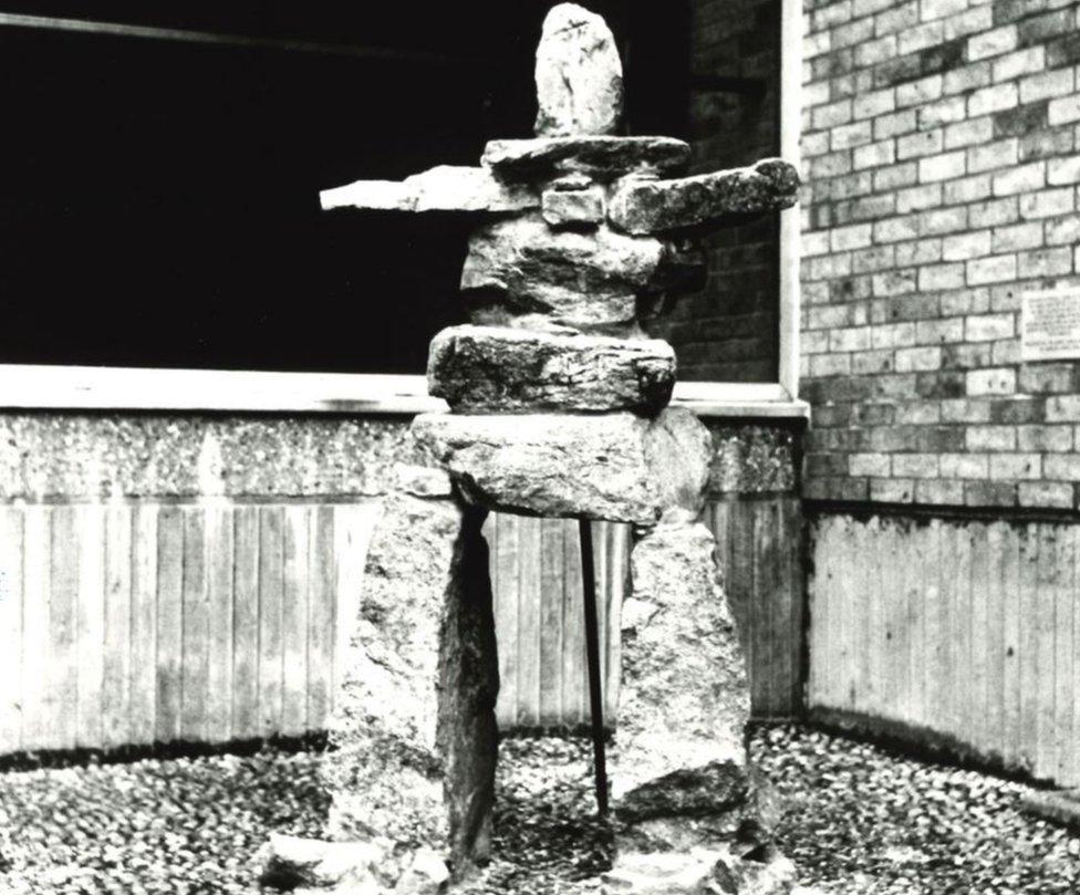 Inukshuk at Scott Polar Museum in 1979